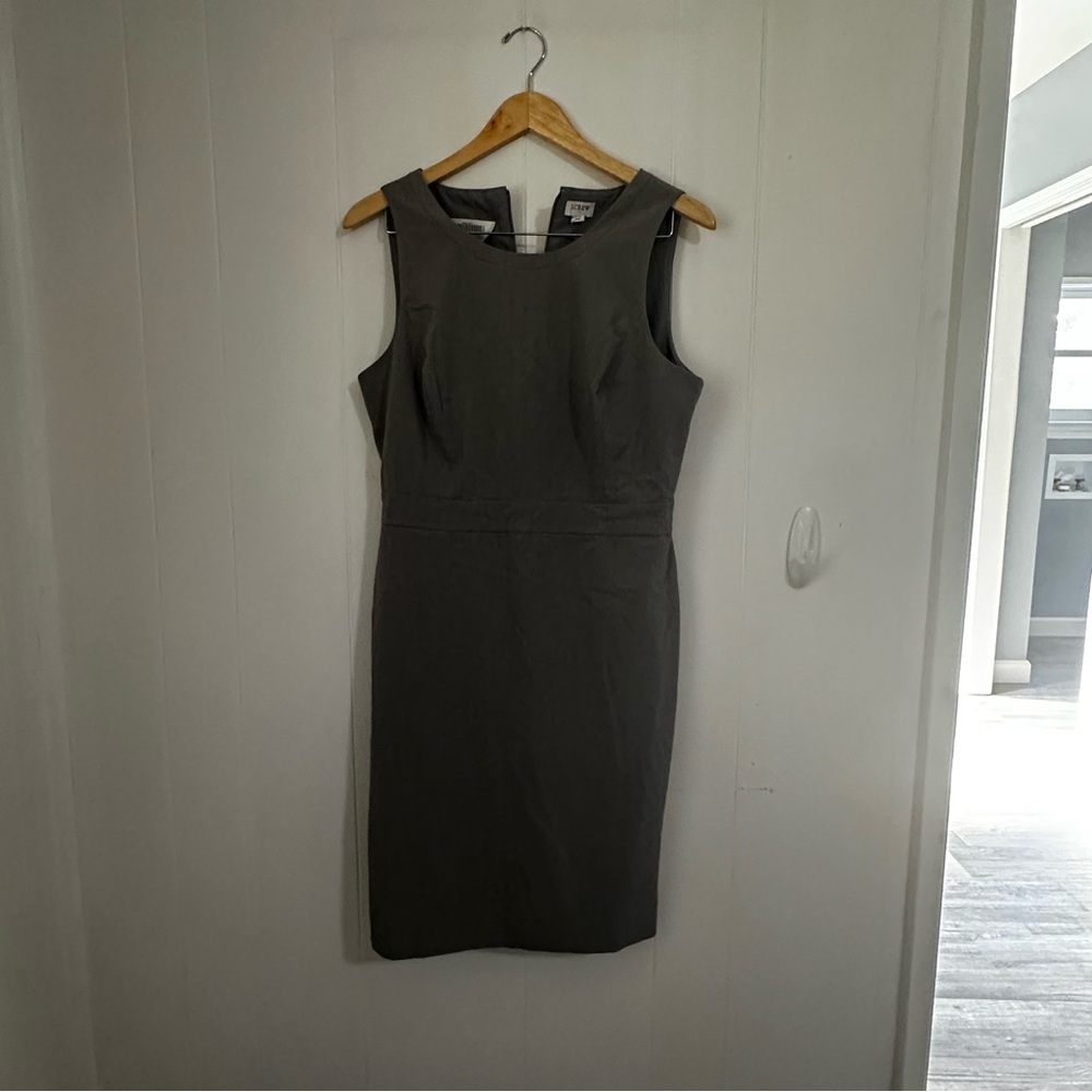 J. Crew Gray Sheath Mini Dress Crew Neck Sleeveless-SALE